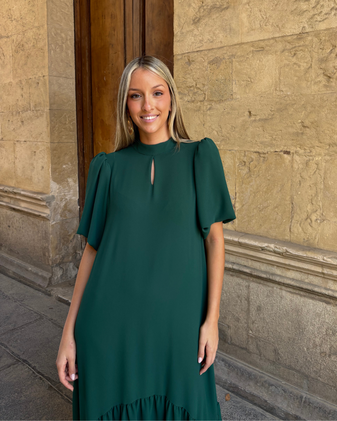 Vestido Galliano verde *PREVENTA* EN FABRICACIÓN, SE ENTREGA EN SEMANA 6 DE ABRIL*