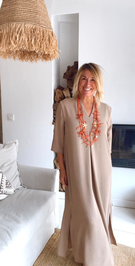 Vestido Laura taupe