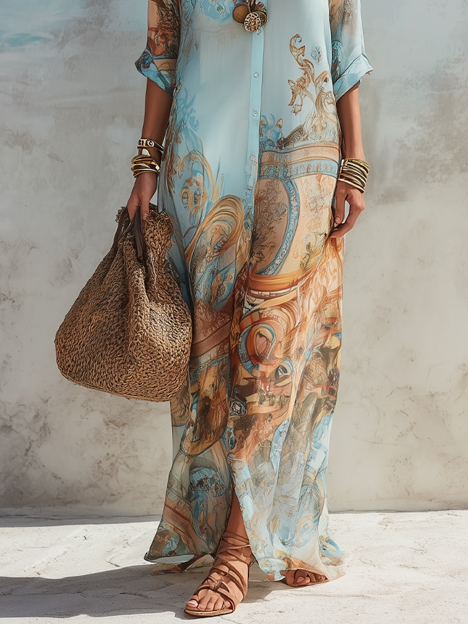 Lorna | Vestido Chemisier Mediterráneo