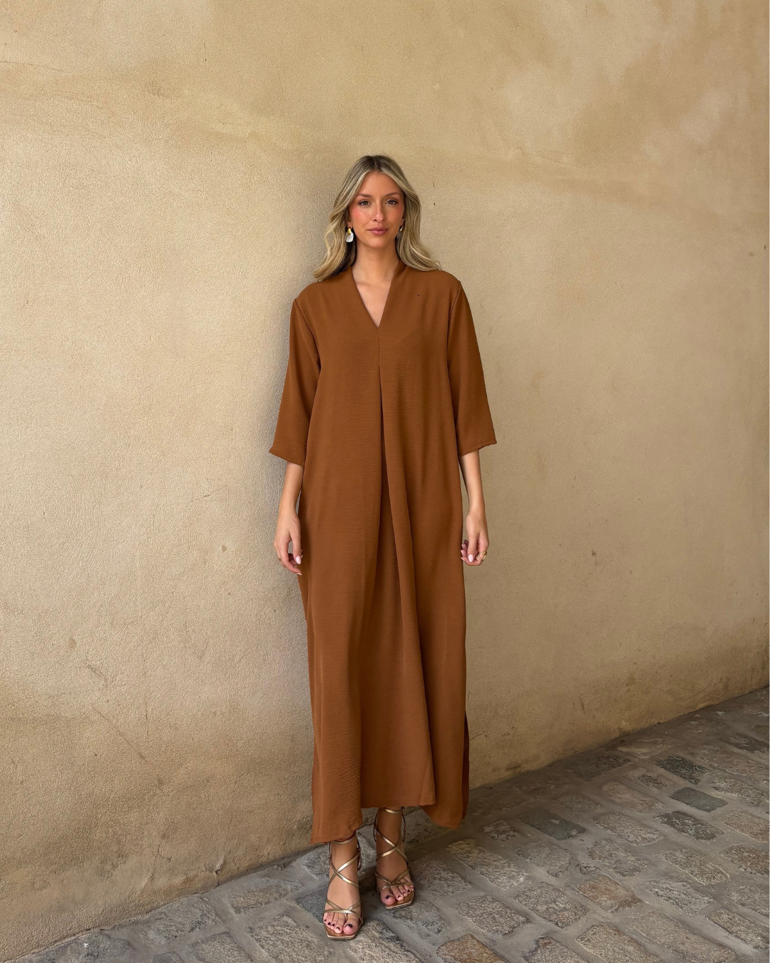 Vestido Laura avellana