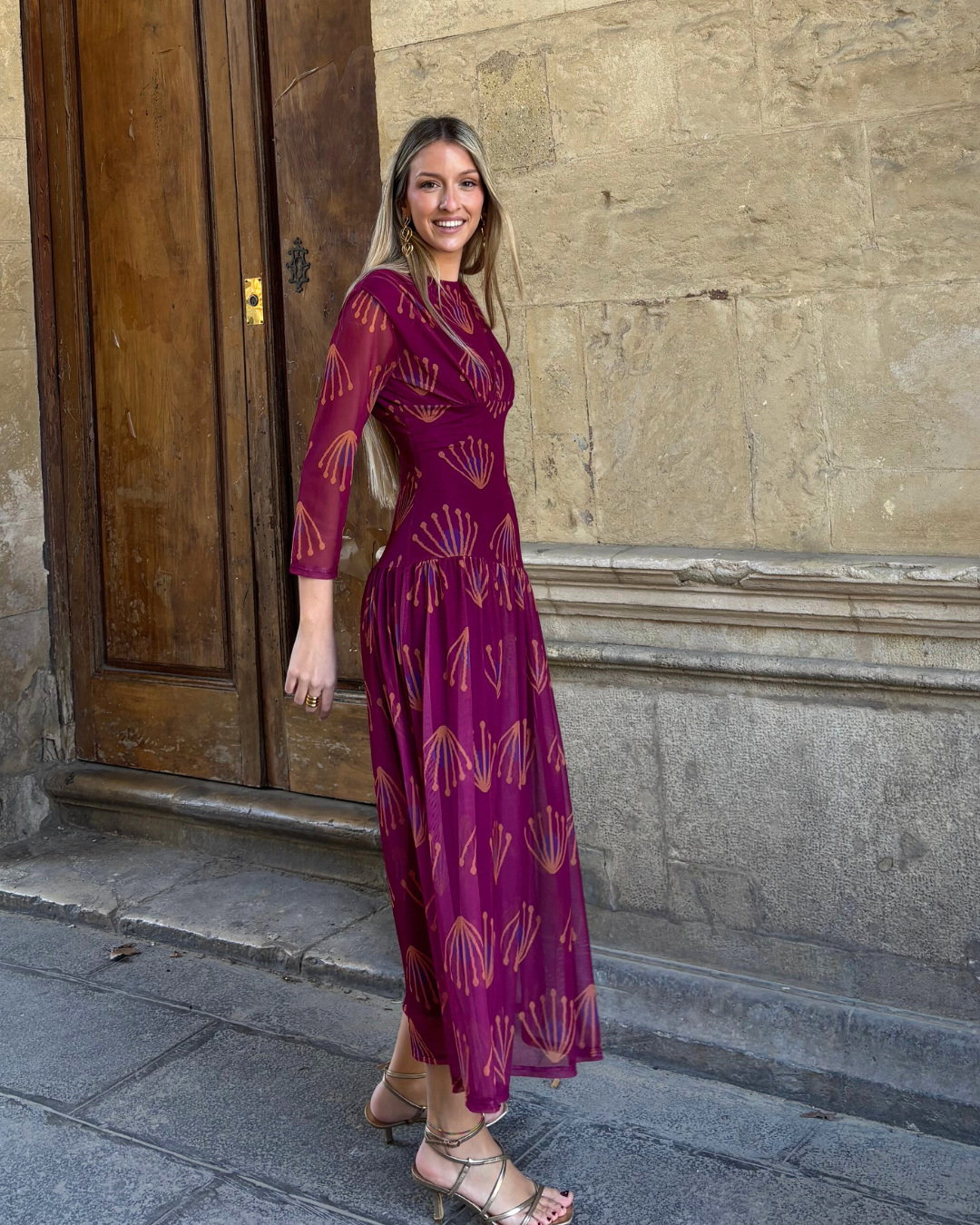 Vestido Cortona buganvilla