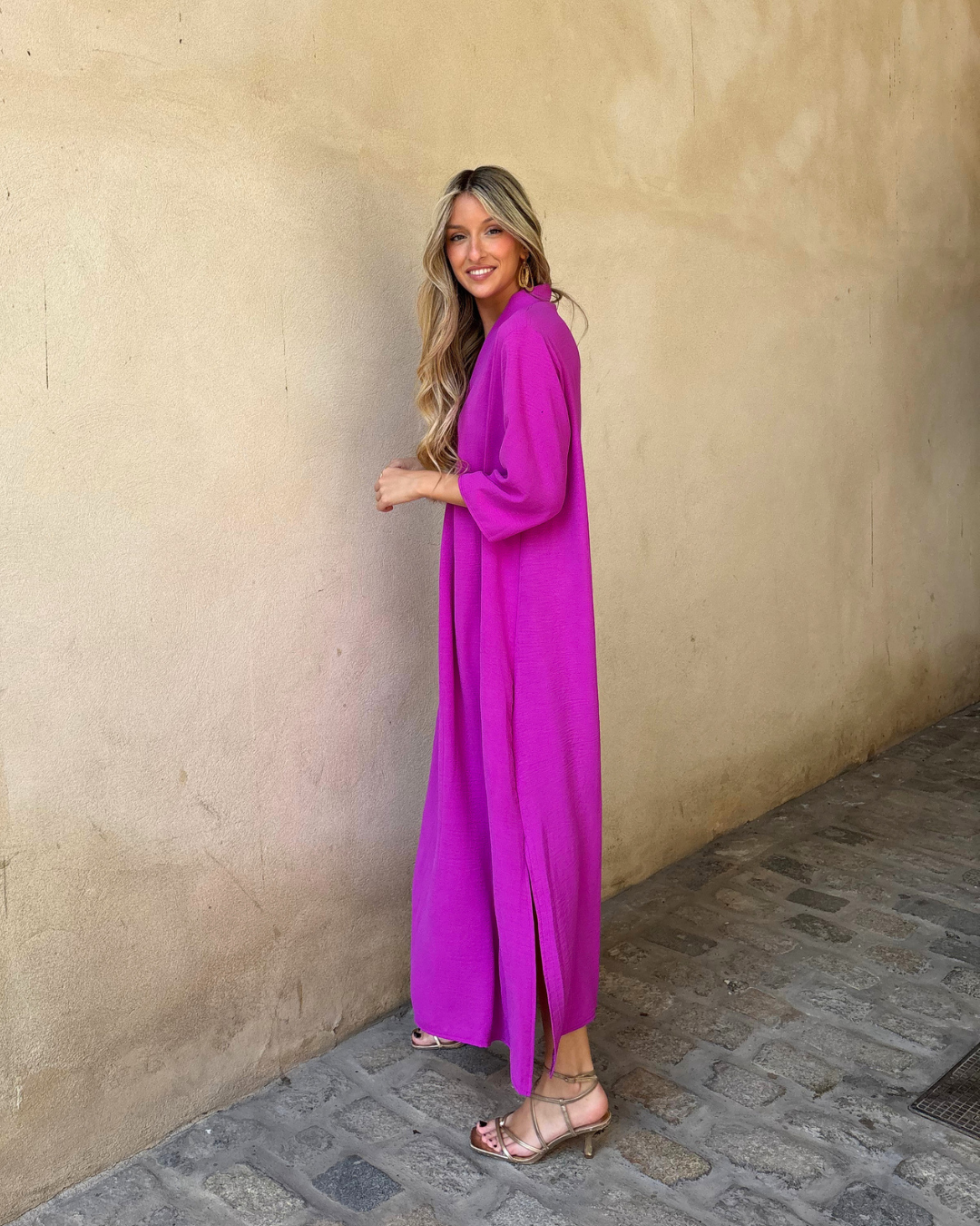 Vestido Laura buganvilla