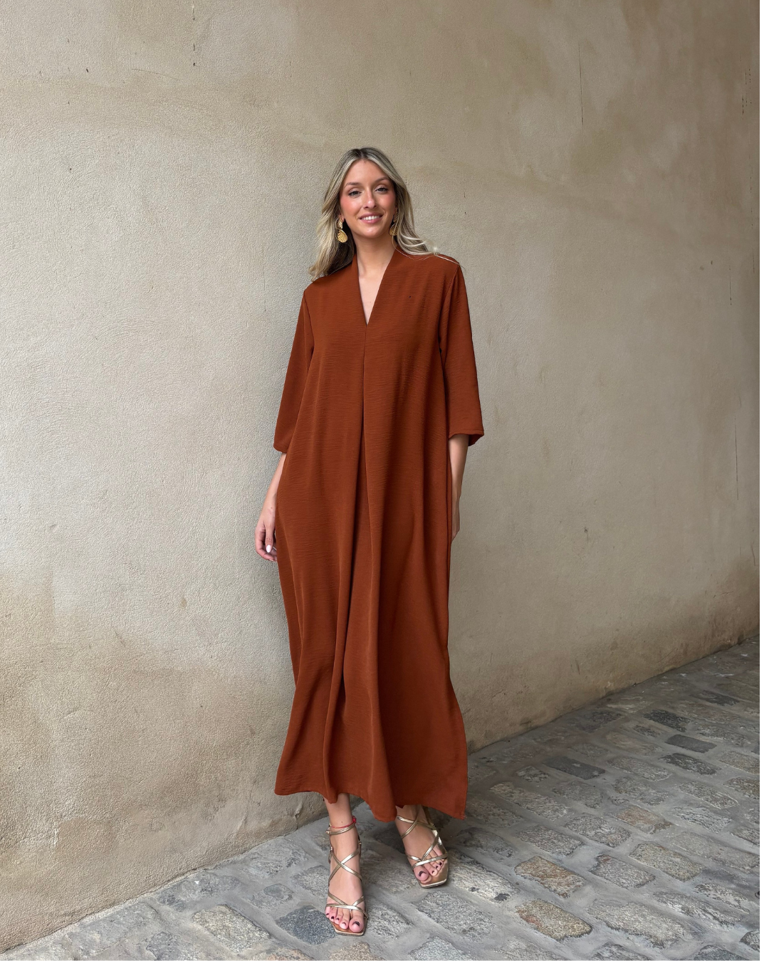 Vestido Laura teja