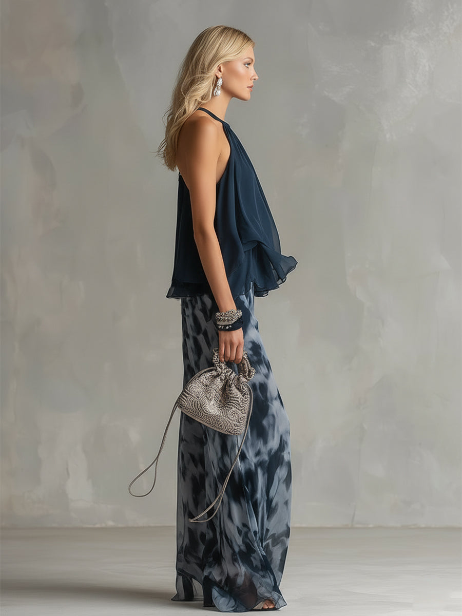 Elisa | Conjunto elegante y ligero con top fluido y pantalones anchos