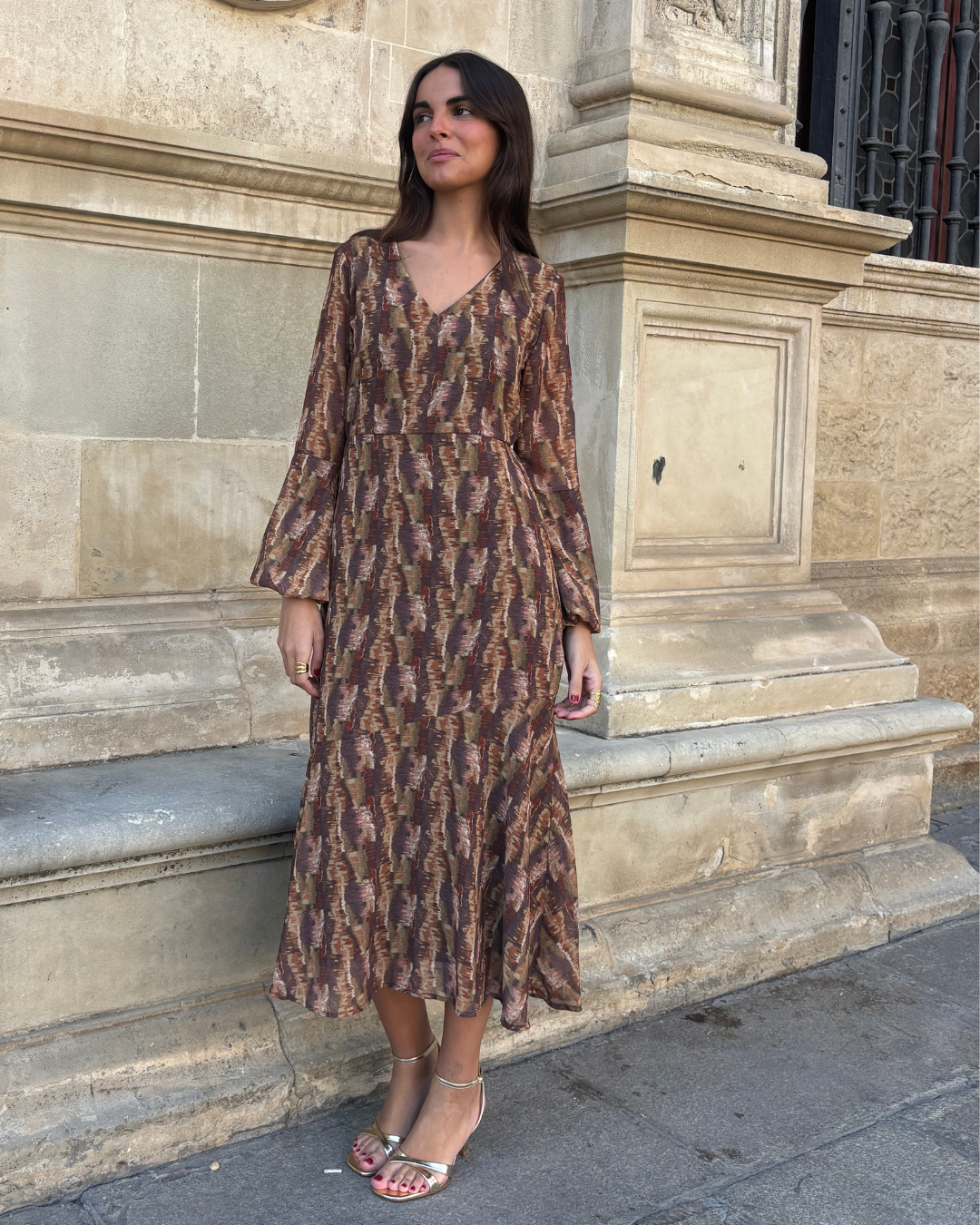 Vestido Belmonte verde caqui