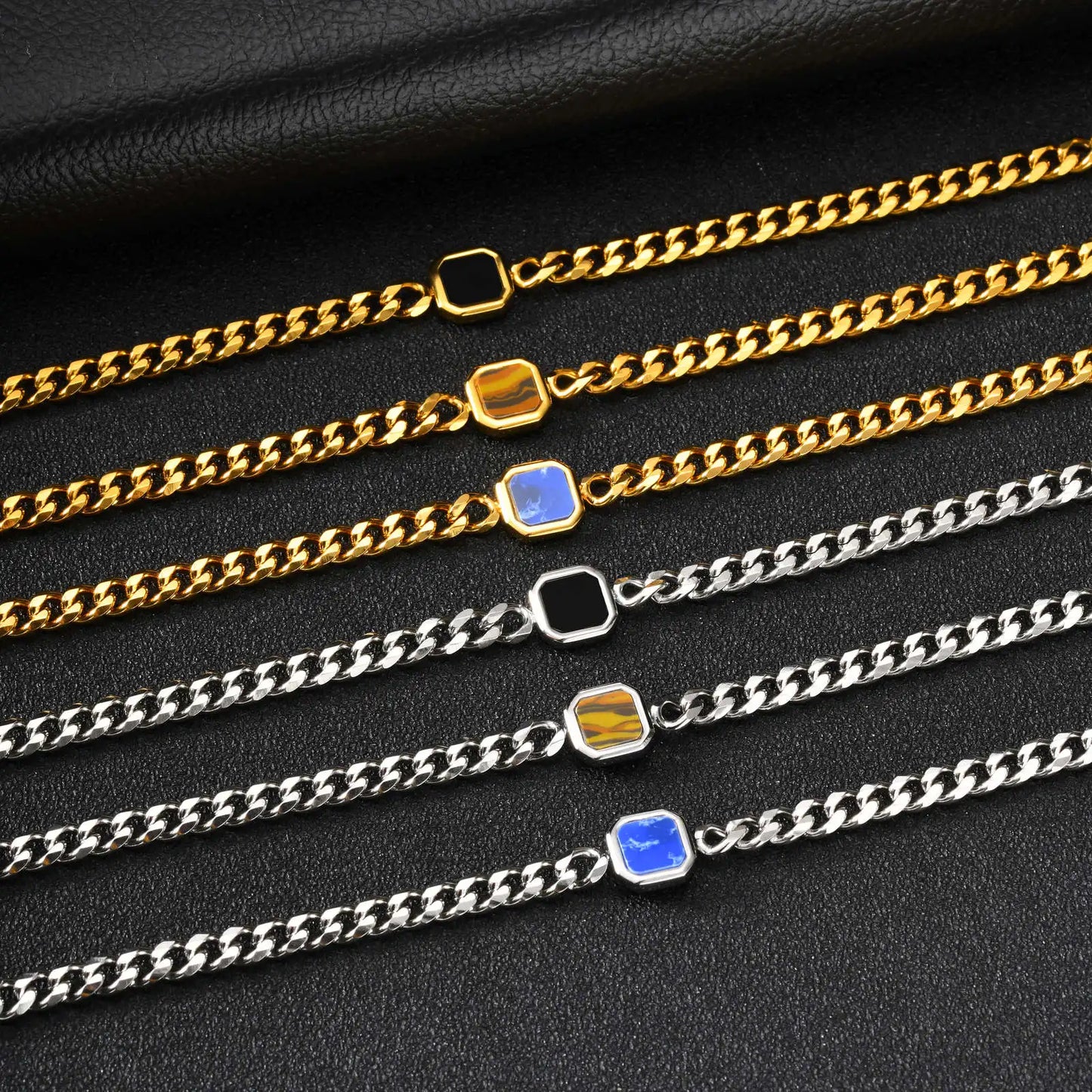 Orión - Pulsera de cadena negra