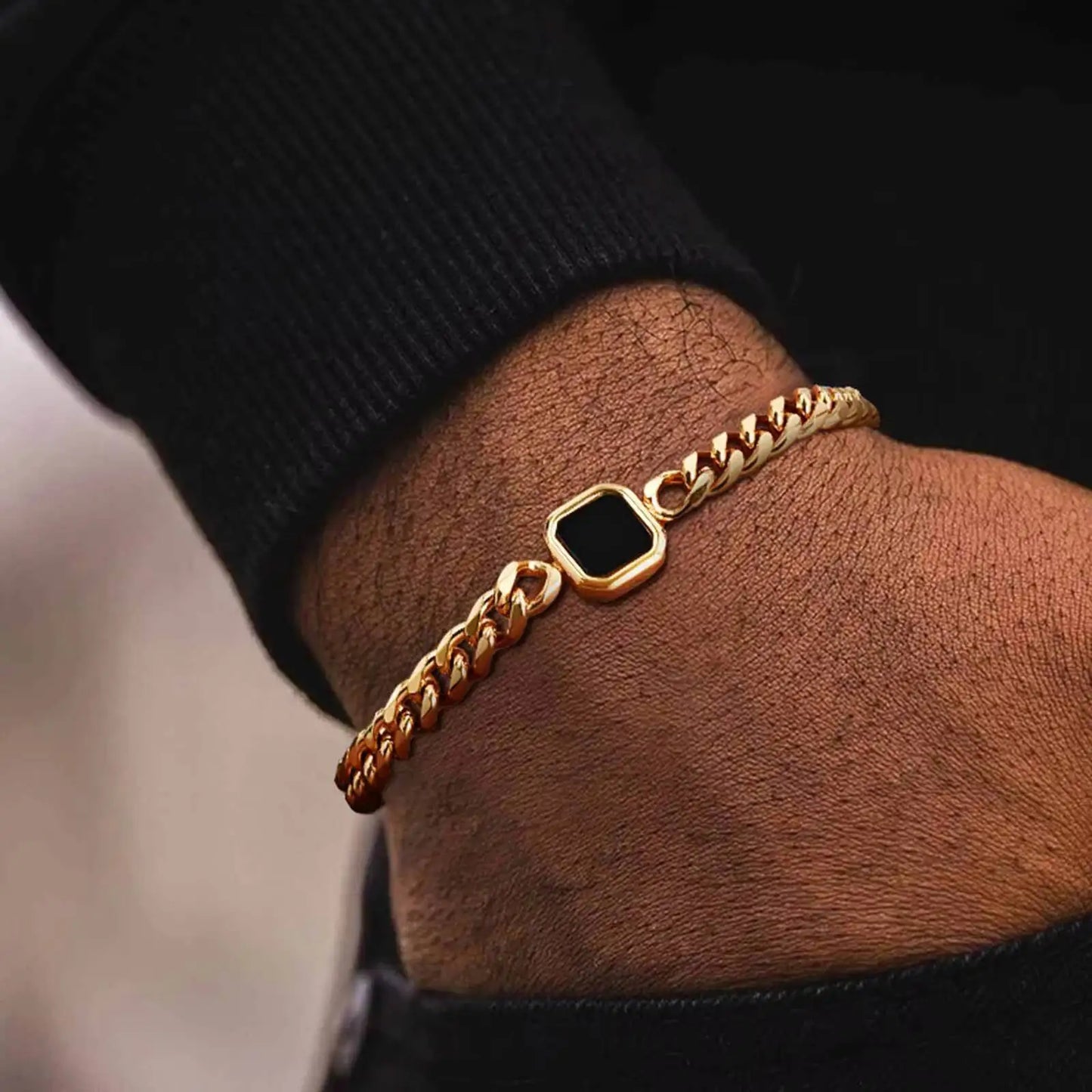Orión - Pulsera de cadena negra