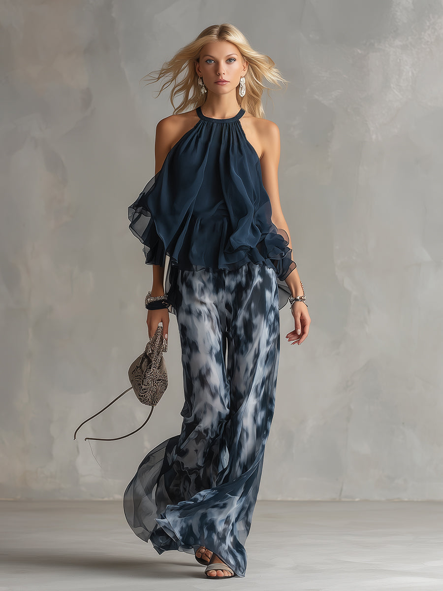 Elisa | Conjunto elegante y ligero con top fluido y pantalones anchos