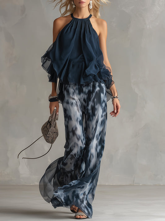 Elisa | Conjunto elegante y ligero con top fluido y pantalones anchos