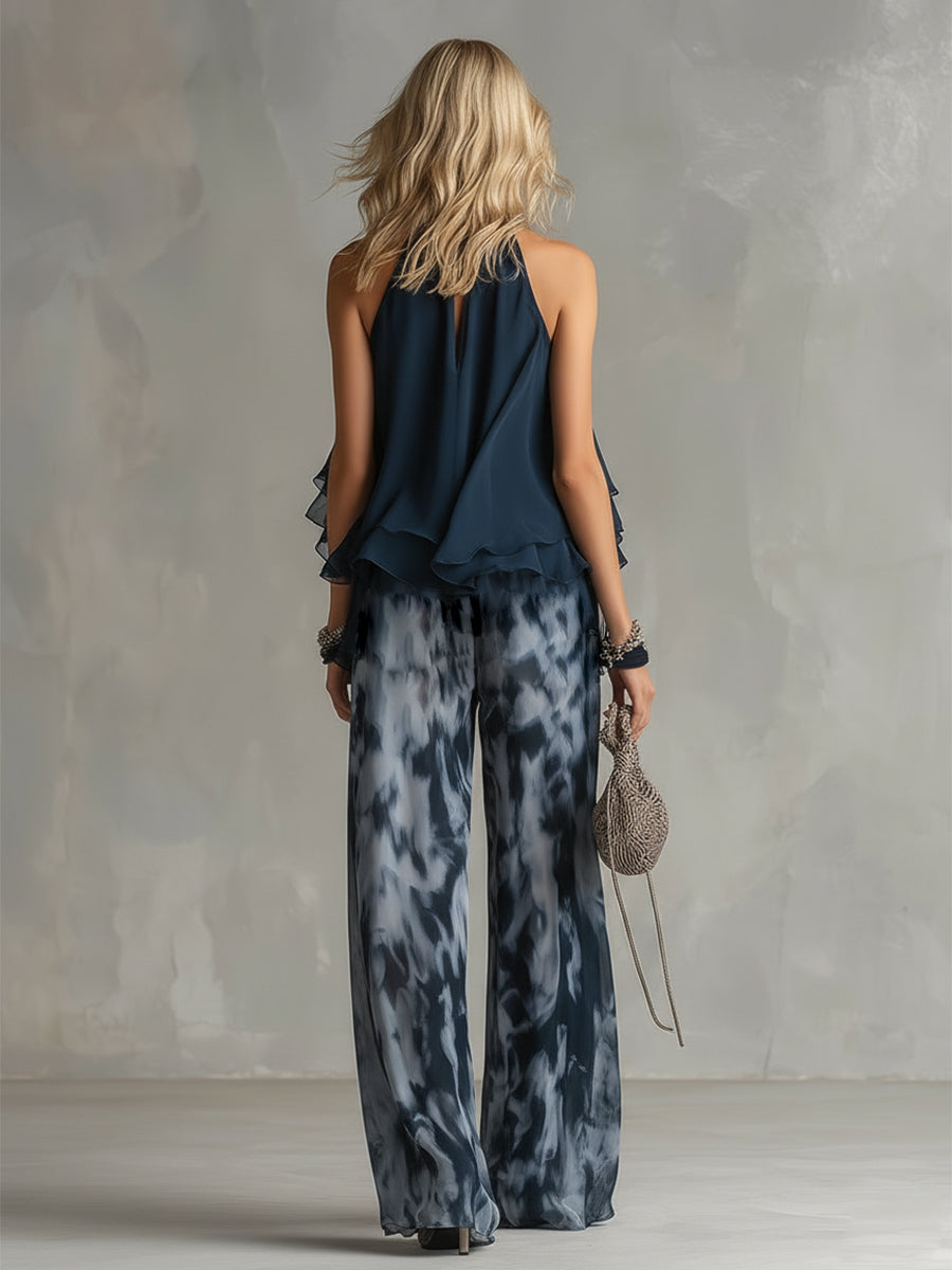 Elisa | Conjunto elegante y ligero con top fluido y pantalones anchos